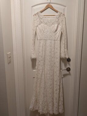 white lace corset wedding dress Long A Line Beaded Corset Lace Wedding Dress